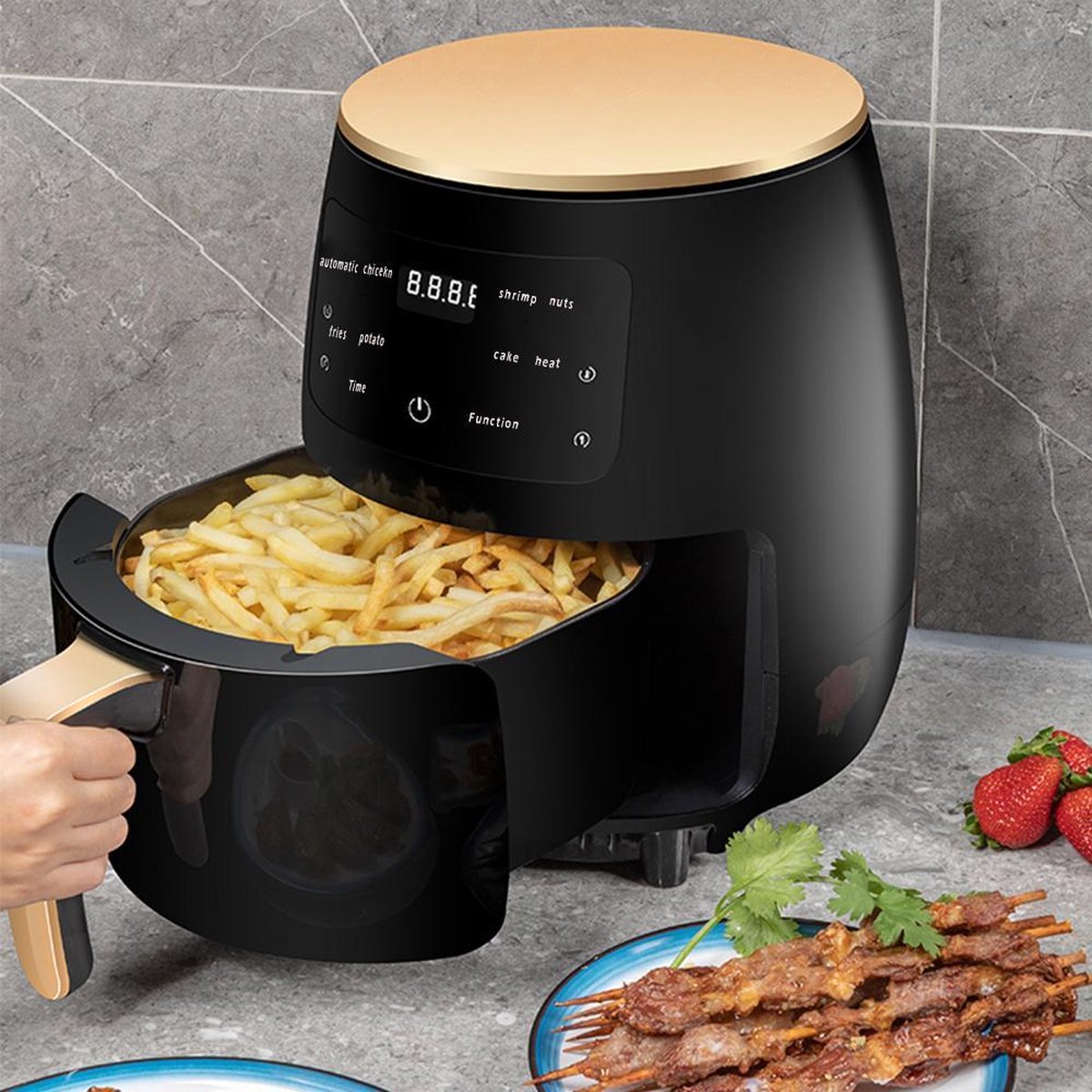 Airfryer Oven- hetelucht Friteuse - YSE45-12A- XXL- Grill- Droger - 4