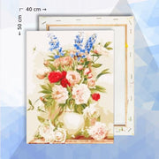 Schilderen Op Nummer Pakket Bloemen stilleven - 40 x 50 cm - met frame