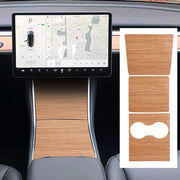 Tesla Model 3 Hout Wood Grain Wrap Set Middenconsole Auto Interieur Accessoires Nederland en België