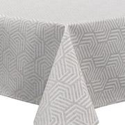 MixMamas Tafelkleed Gecoat Jacquard Seamless Hexagon – 140 x 300cm – Grijs