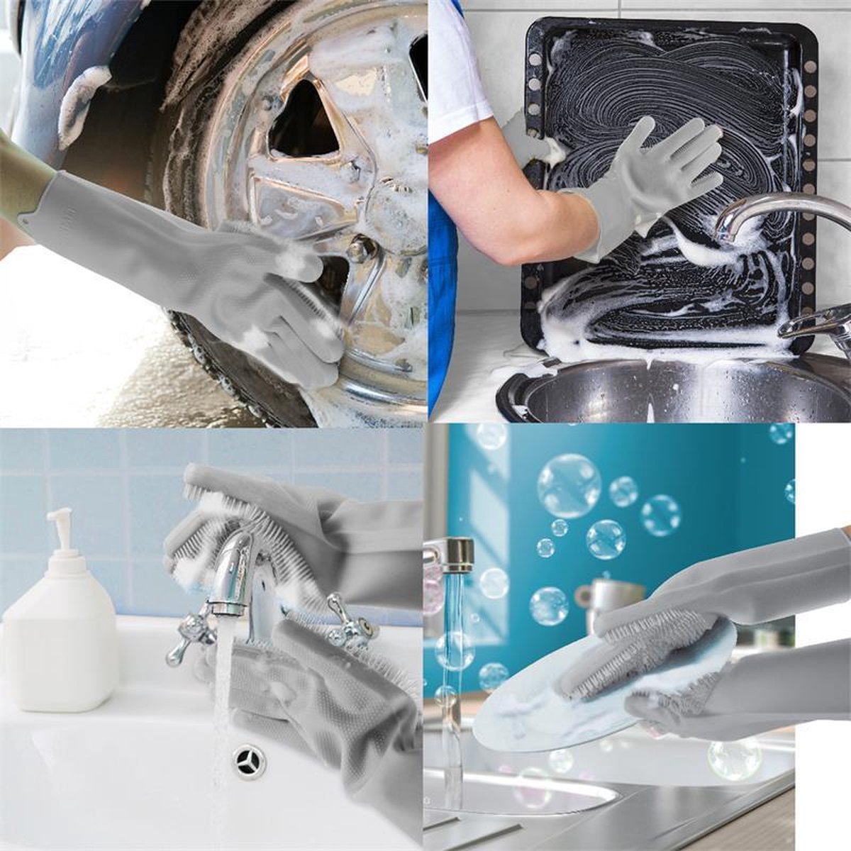Reinigingshandshoenen van Silicone Afwas