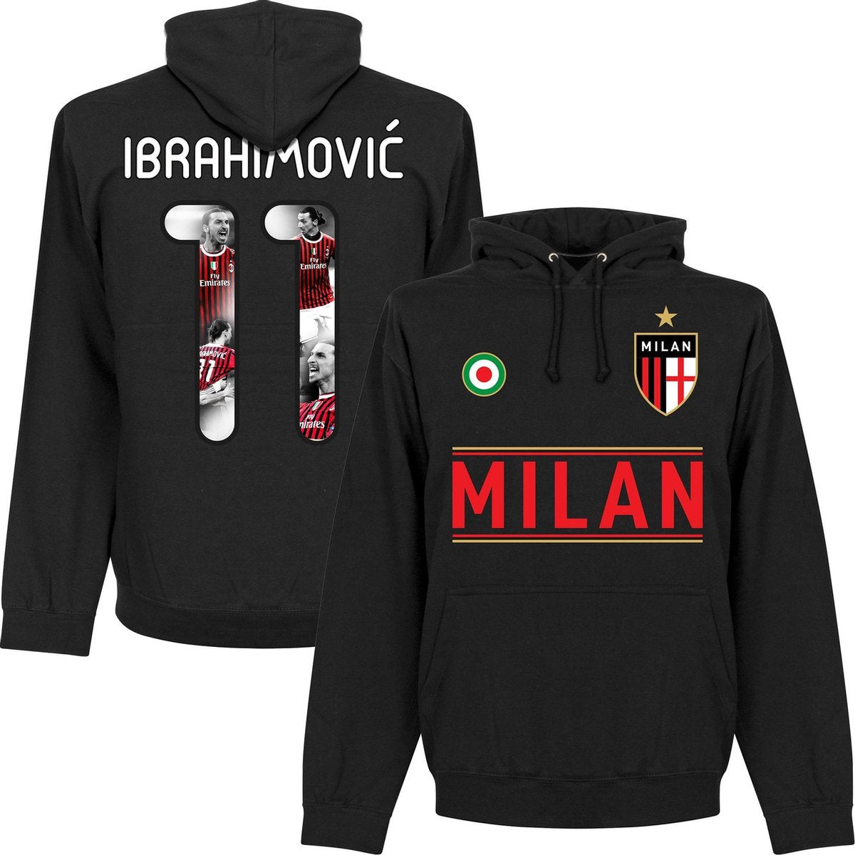 AC Milan Ibrahimovic 11 Gallery Hoodie - Zwart -  Kinderen - 152