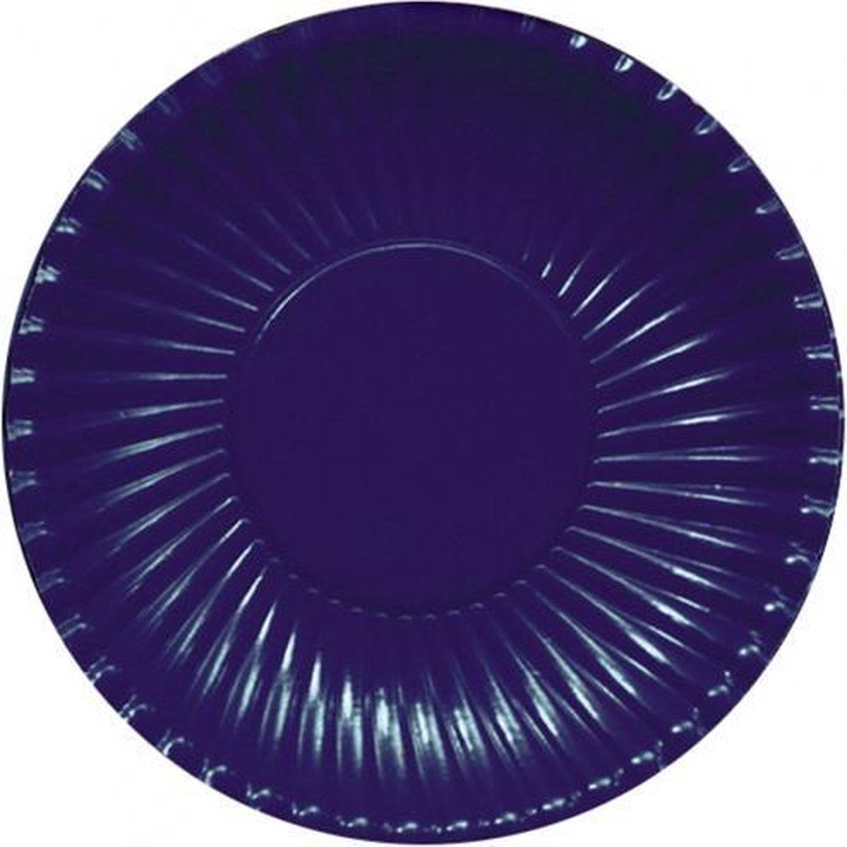 100x Platte kartonnen bordjes donkerblauw/navy 23 cm - Wegwerpborden van karton - Feestbordjes - Feestartikelen tafeldecoratie