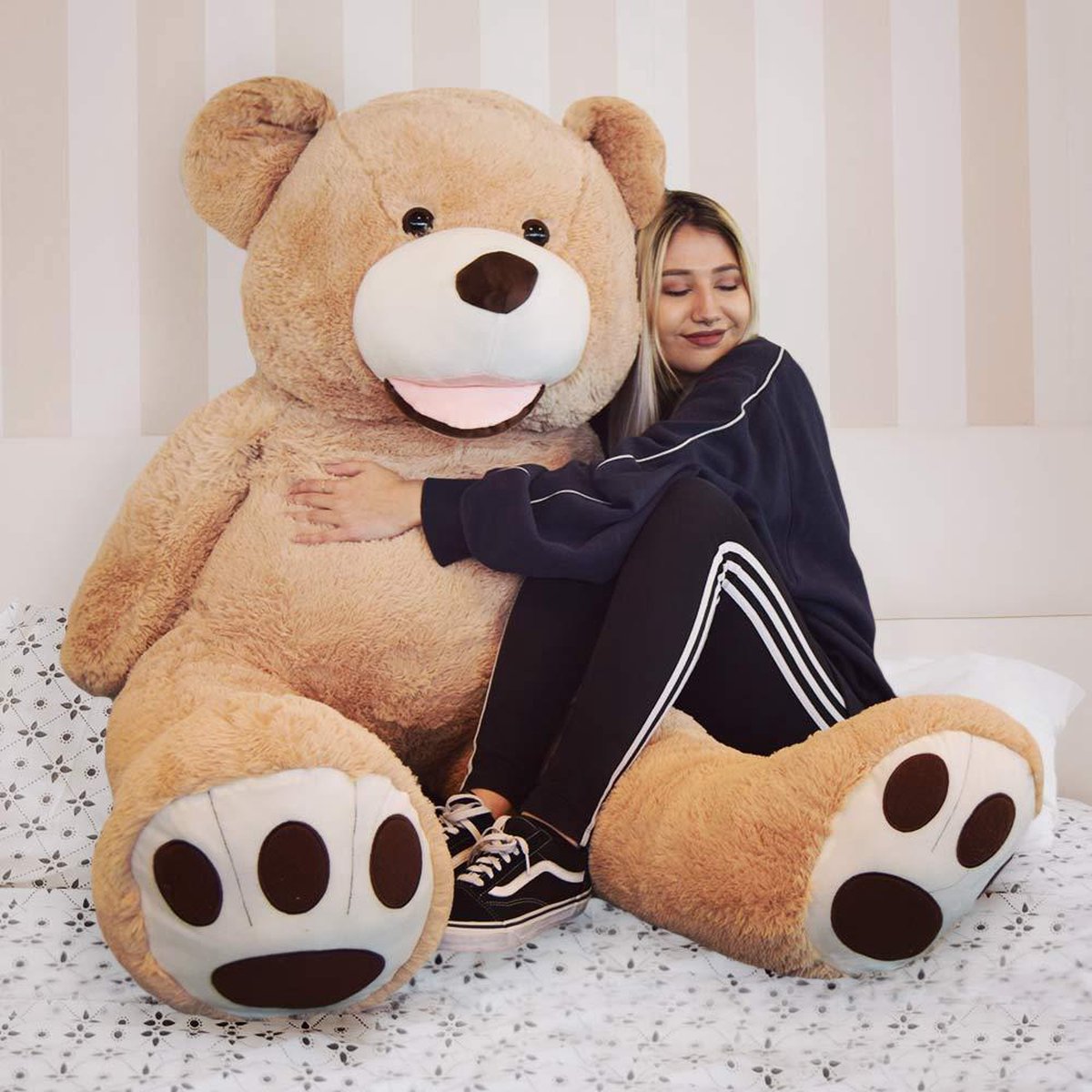 MikaMax Grote Teddybeer XL - Knuffeldier - Knuffelbeer -  Extra Groot - 160 cm