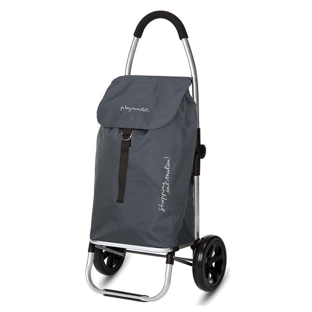 Playmarket Boodschappentrolley Go Two Grijs 2 wielen - 37 L Inhoud - inklapbaar