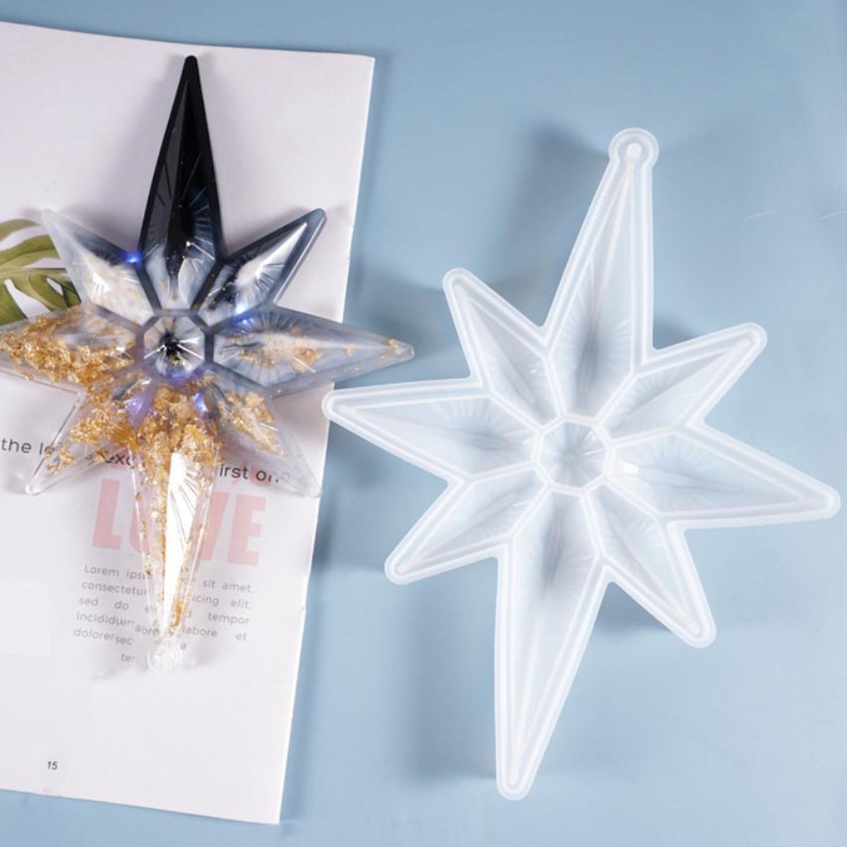 Kerstster Groot  Xmas Siliconen Flexibel Kunststof Figuur Kerst Kerstmis Christmas Epoxy