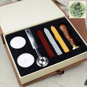 Wax stempel - zegel set - sealing wax - wax stempel set cadeauverpakking - Best wishes zegel