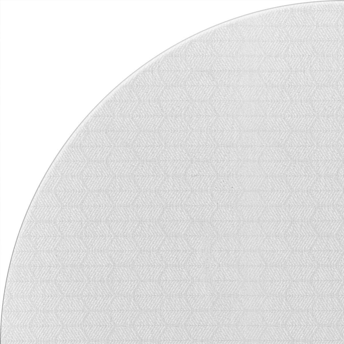 MixMamas Rond Tafelkleed Gecoat Jacquard - Ø 140 cm – Striped Hexagon - Wit