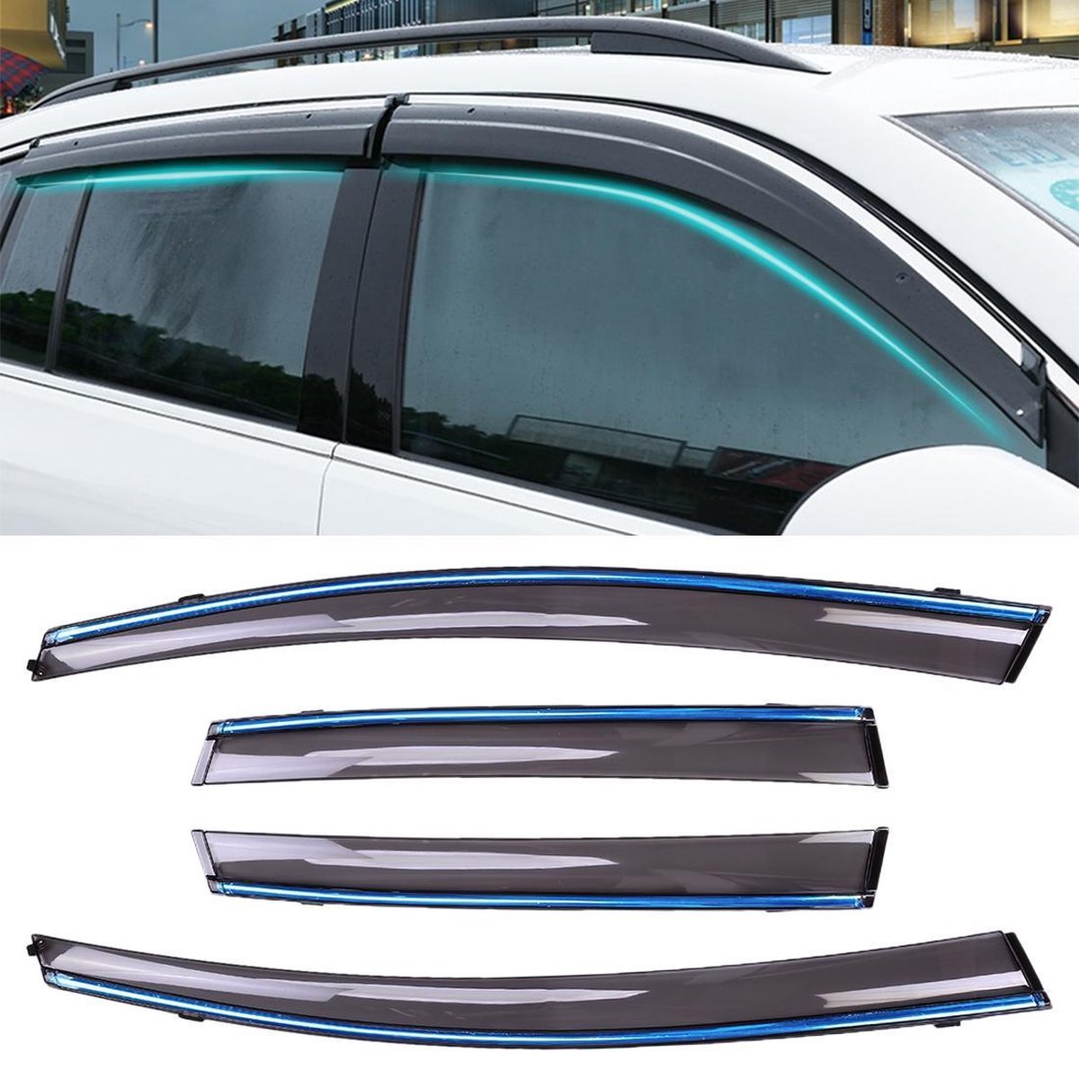 4 STKS Raam Sunny Rain Vizier Zonnescherm Sunny Rain Guard voor Honda Fit 2008-2013 Versie Tweede Generatie Hatchback