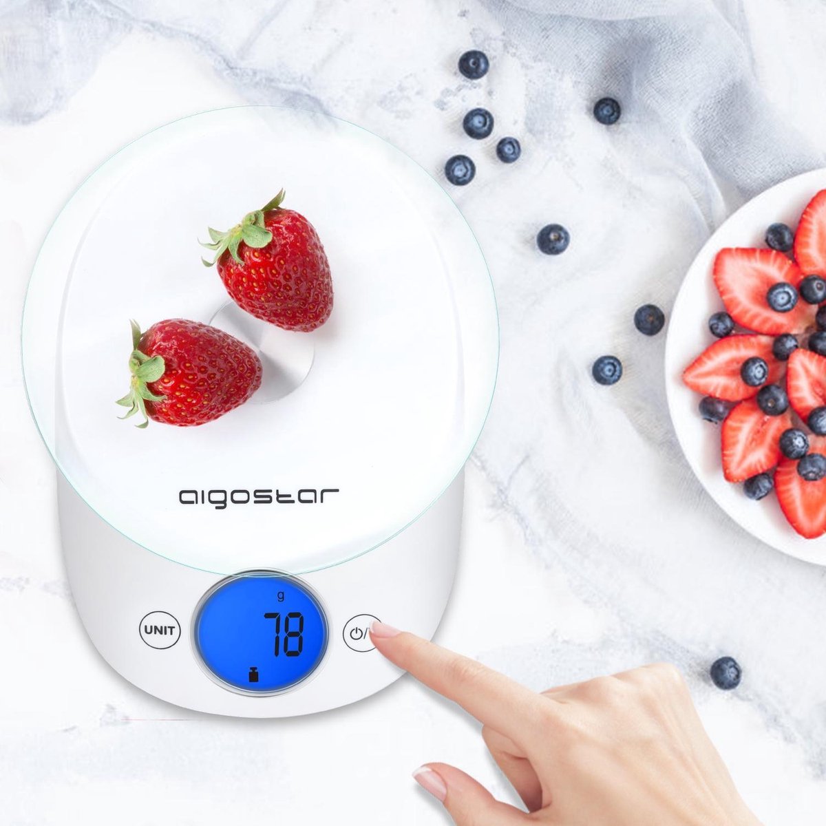 Aigostar Otis 33QUB Digitale Keukenweegschaal - Met LCD Display