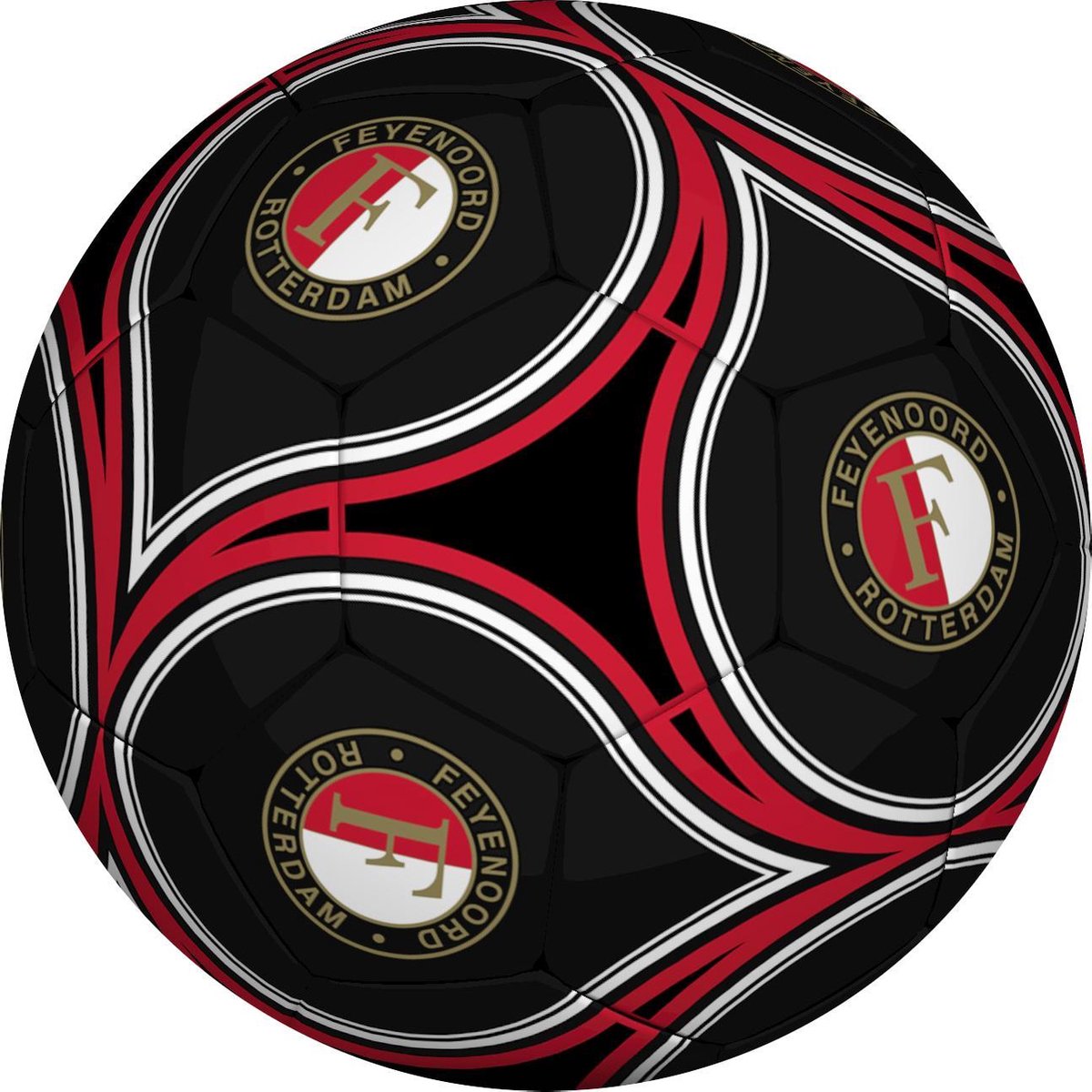 Feyenoord Bal Leer Groot Zwart Druppel