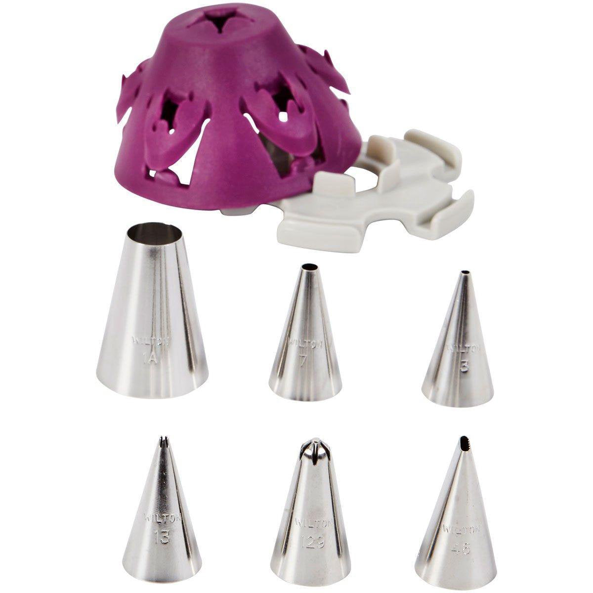 Wilton - Spuitmondjes - 6 Cake Spuitmondjes - Met opbergtool voor in de vaatwasser