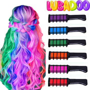 LUBADOO - Haarkrijt - Haarkrijt voor Kinderen - Haarmascara - Hair chalk - Haarkrijt kam - Haarstift - lol - Haarverf - Geschikt voor Kinderfeestjes - Feestje - Veel Kleuren - Paars - Groen - Blauw - Roze - Oranje - Rood - Incl. 6 kammen / Houders