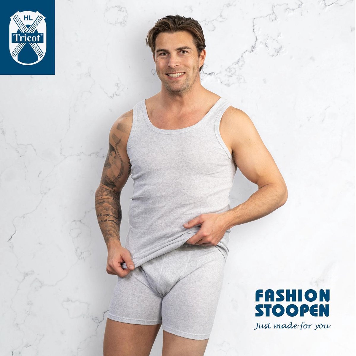 Boxershort Active grijs -Large