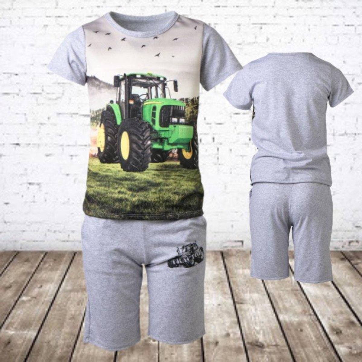 S&C Jongens kleding set trekker grijs 773 - 146/152