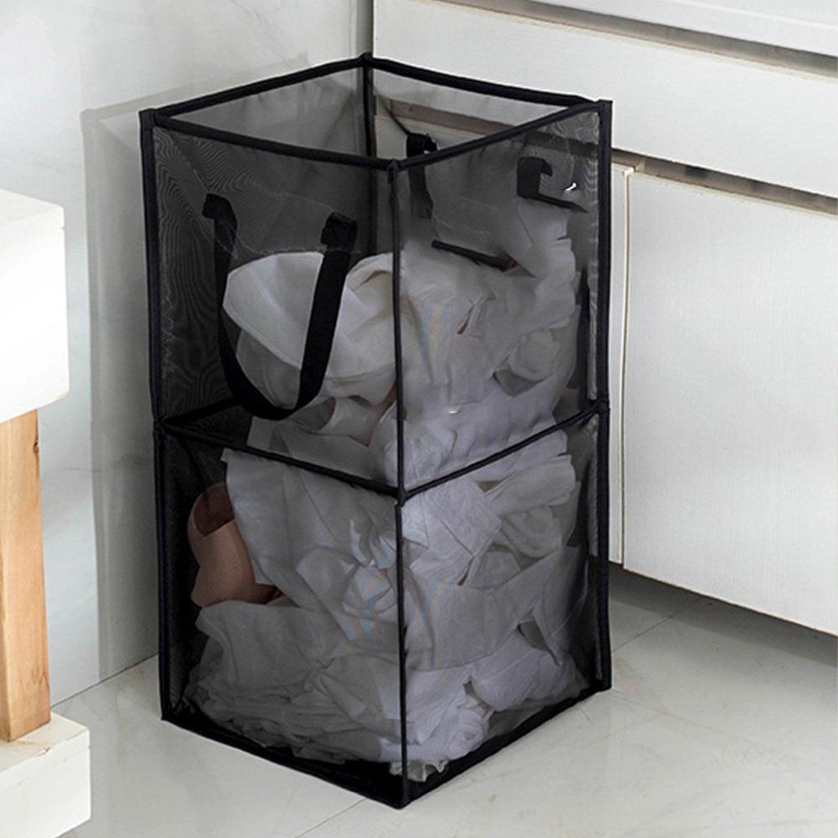 BOTC Opvouwbare Wasmand - 2 stuks 54 L - Zwart