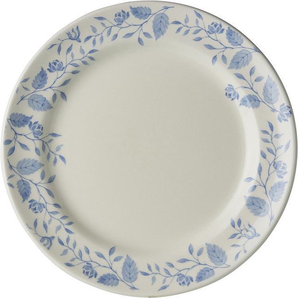 BORD PLAT 21cm ROYAL BOCH - FLEURS BLEUES MET DECOR