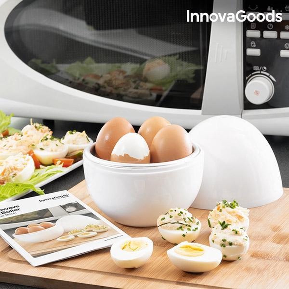 InnovaGoods Boilegg Eierkoker voor de Magnetron met Receptenboekje