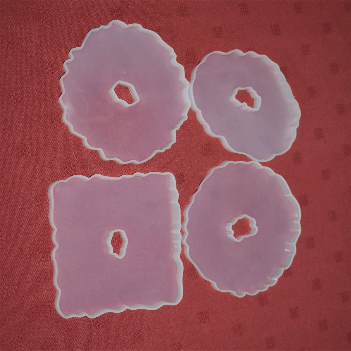 Onderzetters 4 Stuks Mal Epoxy Mallen Flexibel Kunsstof Epoxy Mold Gietmal Zeep Siliconen Mallen