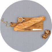 MixMamas Rond Tafelkleed Gecoat - Ø 140 cm - Ruitje - Grijs