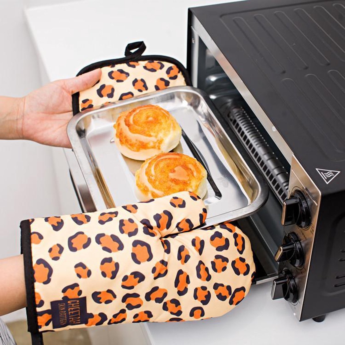 Ovenwant met pannenlap | Leopardprint