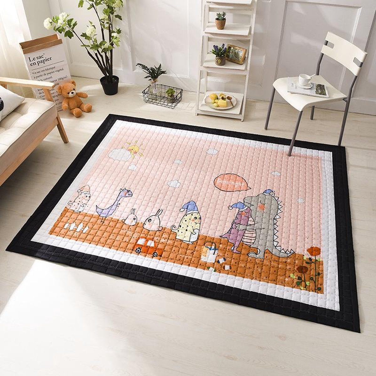 Speelkleed monstertjes good night 150 x 100 - LiefBoefje - Groot Speelkleed Baby - Speelmat Kinderen - Babymat XL - Kindervloerkleed - Kraamcadeau - Speelkleed Kinderen - 50+ design speelkleden