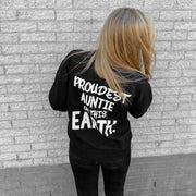 Dames sweater-zwart-wit-meest trotse tante op deze aarde-Maat Xl