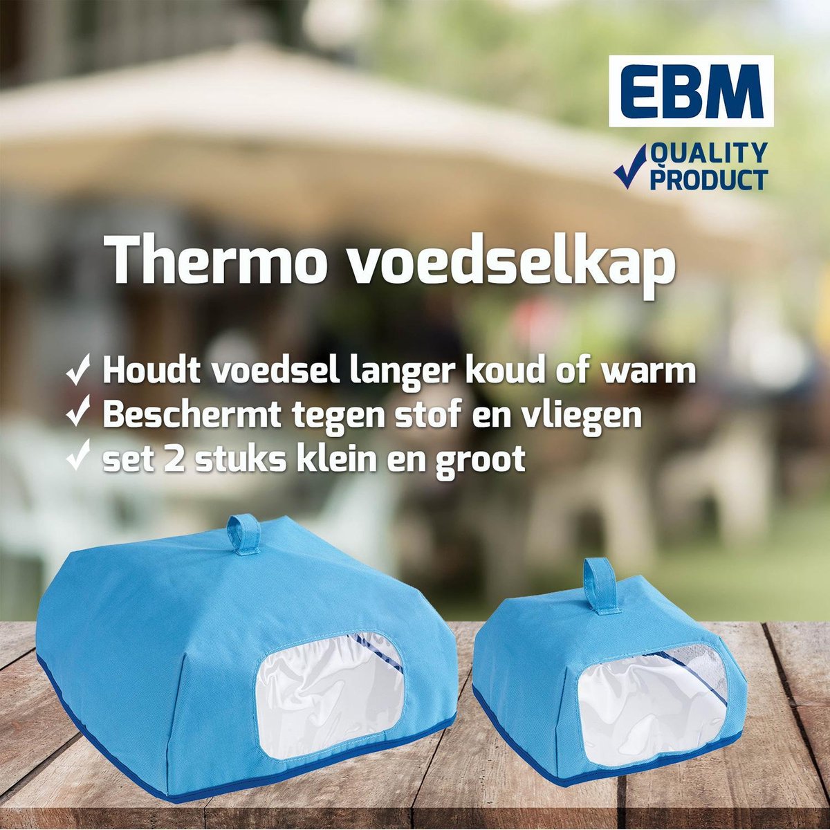 Thermo voedselkap Vliegenkap | set 1x groot + 1x klein