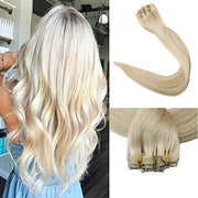 Clip in Extensions ECHT HAAR 140gram  dikke&volle Punten 45cm kleur A 613