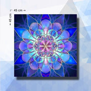 Diamond Painting Pakket Glas Mandala Blauw - vierkante steentjes - 45 x 45 cm