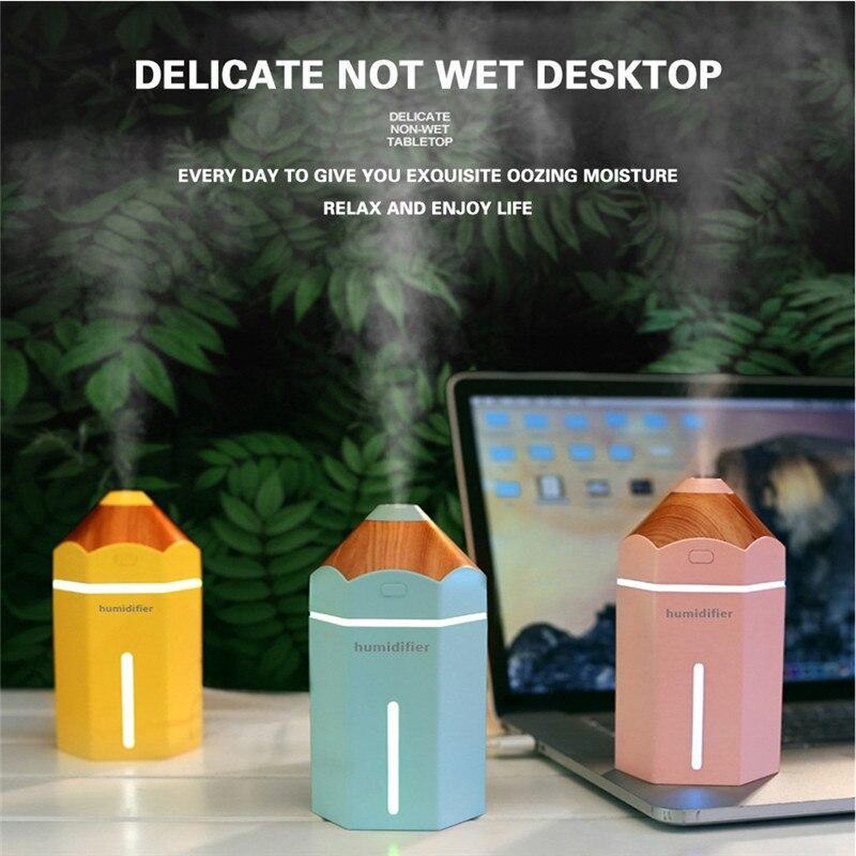 230ml ultrasone luchtbevochtiger | Potlood | USB | geurverspreider | etherische olie | Aroma therapie | LED-kleurlicht | Blauw