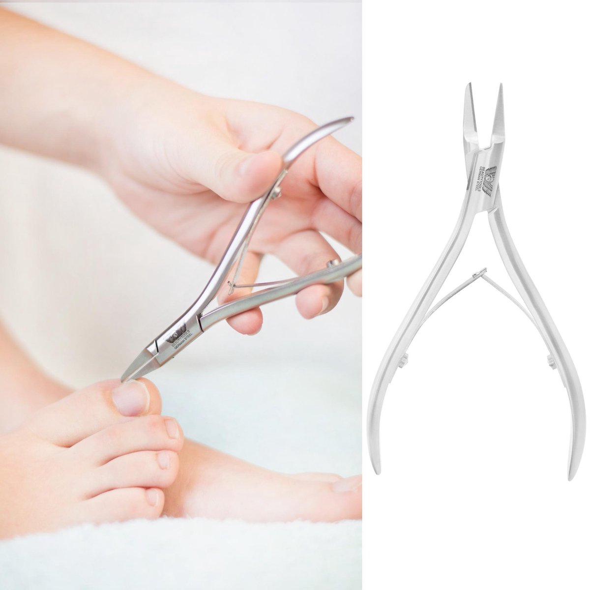 BeautyTools Nagelknipper/INOX Nageltang Speciaal Voor Ingegroeide Nagels - Ingroei Nageltang - Zeer Spitse Bek Voor het behandelen van Ingegroeide Teennagels - 15 mm (NN-0065)