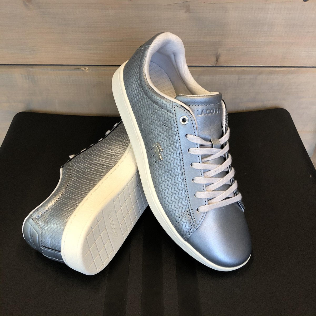 Lacoste - Carnaby evo - Maat: 42 - SLV/OFF WHITE