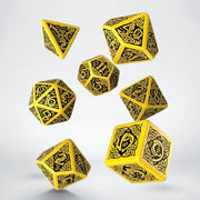 Polydice 7 Dobbelstenenset Yellow & Black Celtic Q-Workshop