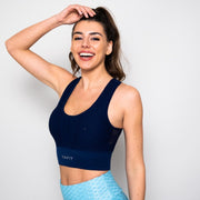 Fancy Mesh Sport bh - L - blauw