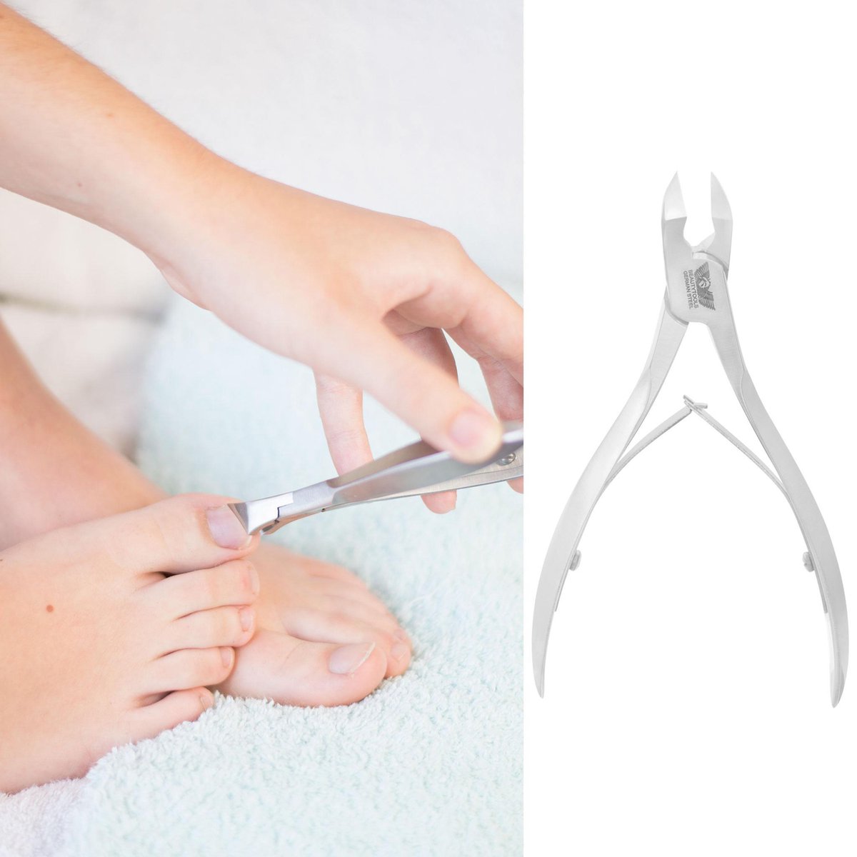 BeautyTools INOX Nagelknipper/Nageltang Voor Harde Teennagels En Kalknagels - Swada Cutter - Dwarssnittang (Kopknipper) Diabetes - 16 mm Gebogen Bek (NN-0133)