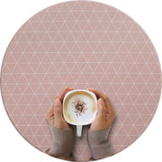 MixMamas Rond Tafelzeil - Ø 140 cm - Grafische print terra - roze