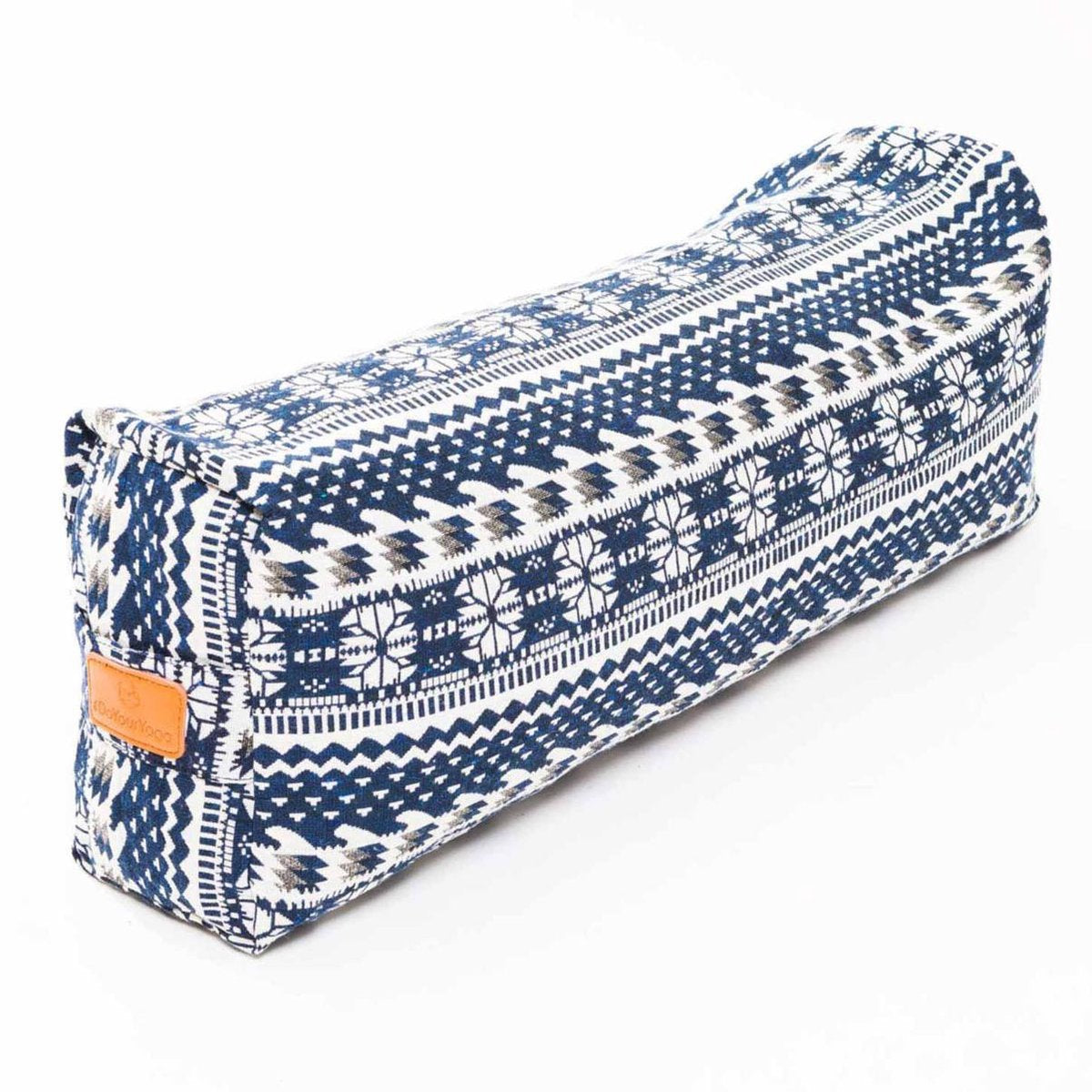 #DoYourYoga - Hoekig Yoga bolster - »Paravati« - Meditatiekussen met bio-organische Spelt vulling - L67 cm & diam.13 cm - Style (1)
