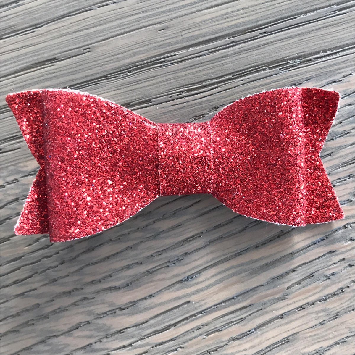 Haarclip Glitter Strik Medium Rood