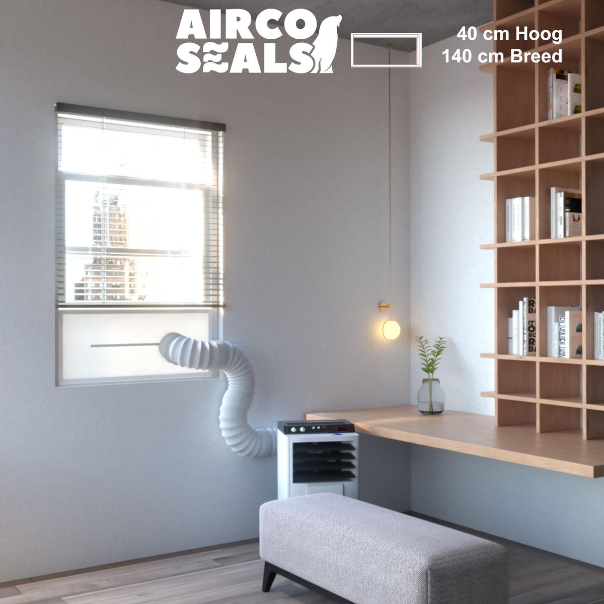 FDBW - Airco raamafdichtingskit - 160 x 40 cm - Geschikt voor Schuifraam