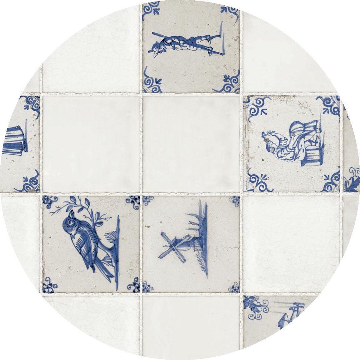 Tafelzeil rond kleitegels - 160 cm