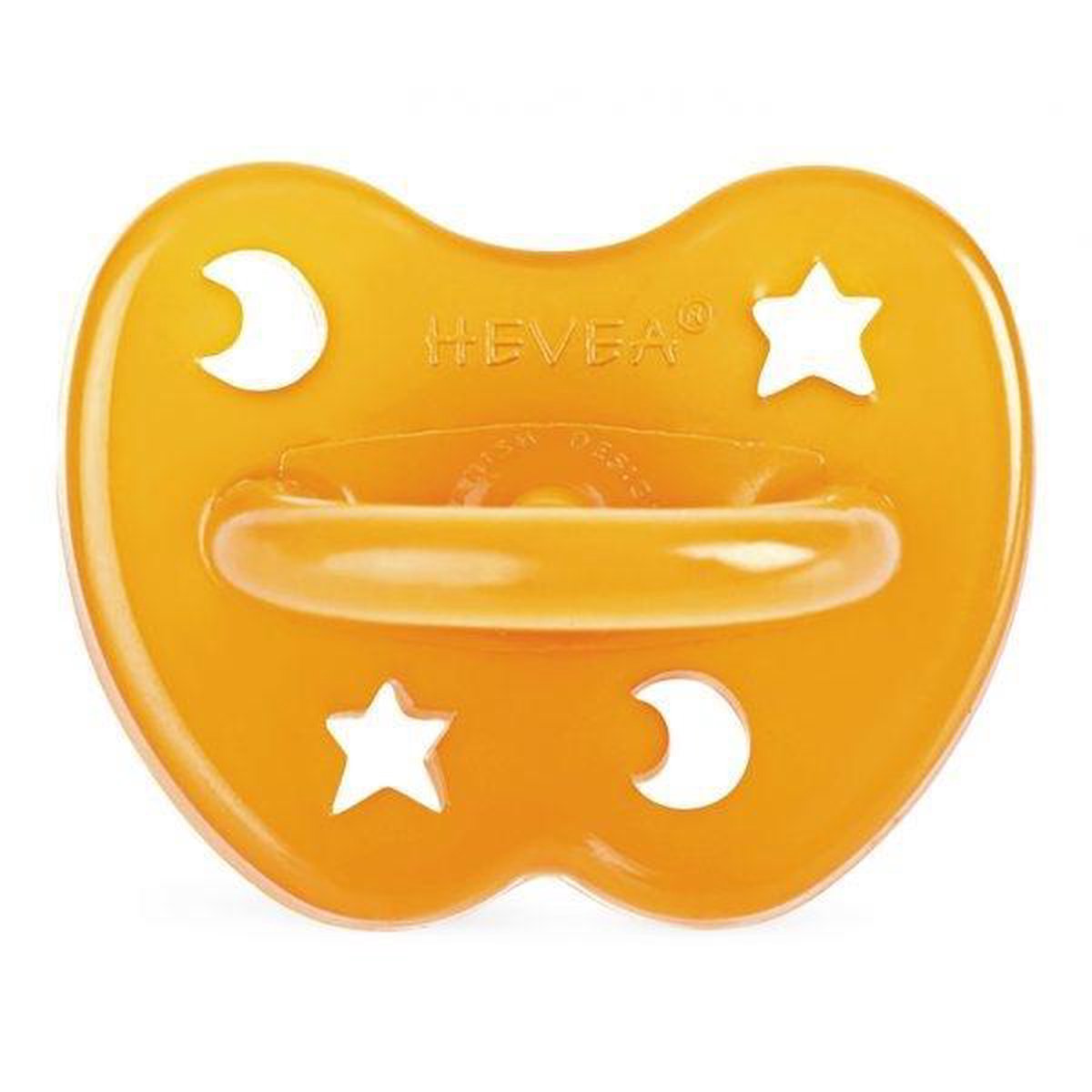 HEVEA fopspeen orthodontisch “Classic" - 0-3 maanden - 100% natuurrubber - Ster & Maan