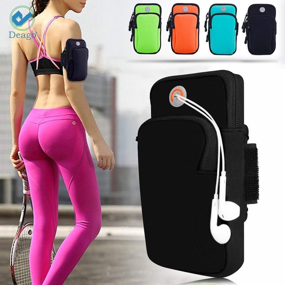 Deago mobiele telefoon Armband tas met pasjes ruimte voor iPhone 12 - 11 Pro