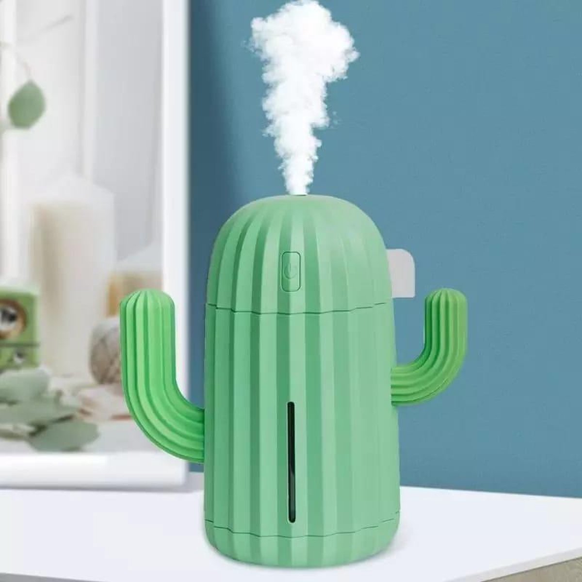 Luchtbevochtiger USB - Luchtreiniger USB - 340 ml - Hipster - Cactus - Musthave - Groen - goed voor de winter - geen last van droge ogen -