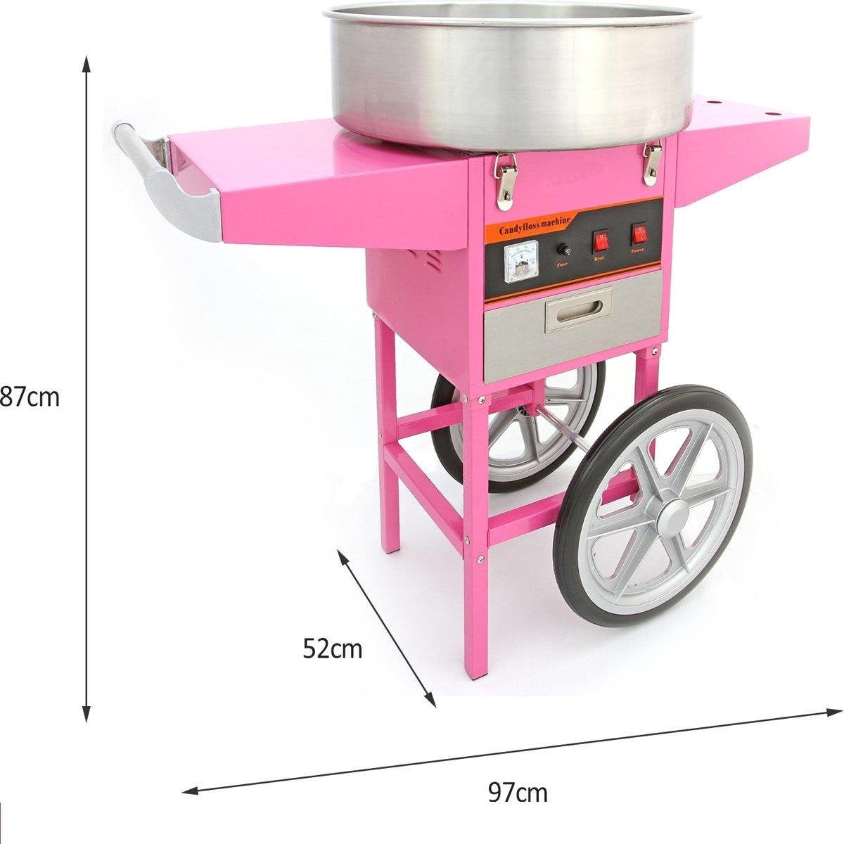 Professionele RVS suikerspinmachine - Roze - met roestvrijstalen suikerschep en kom - verjaardagsfeestjes