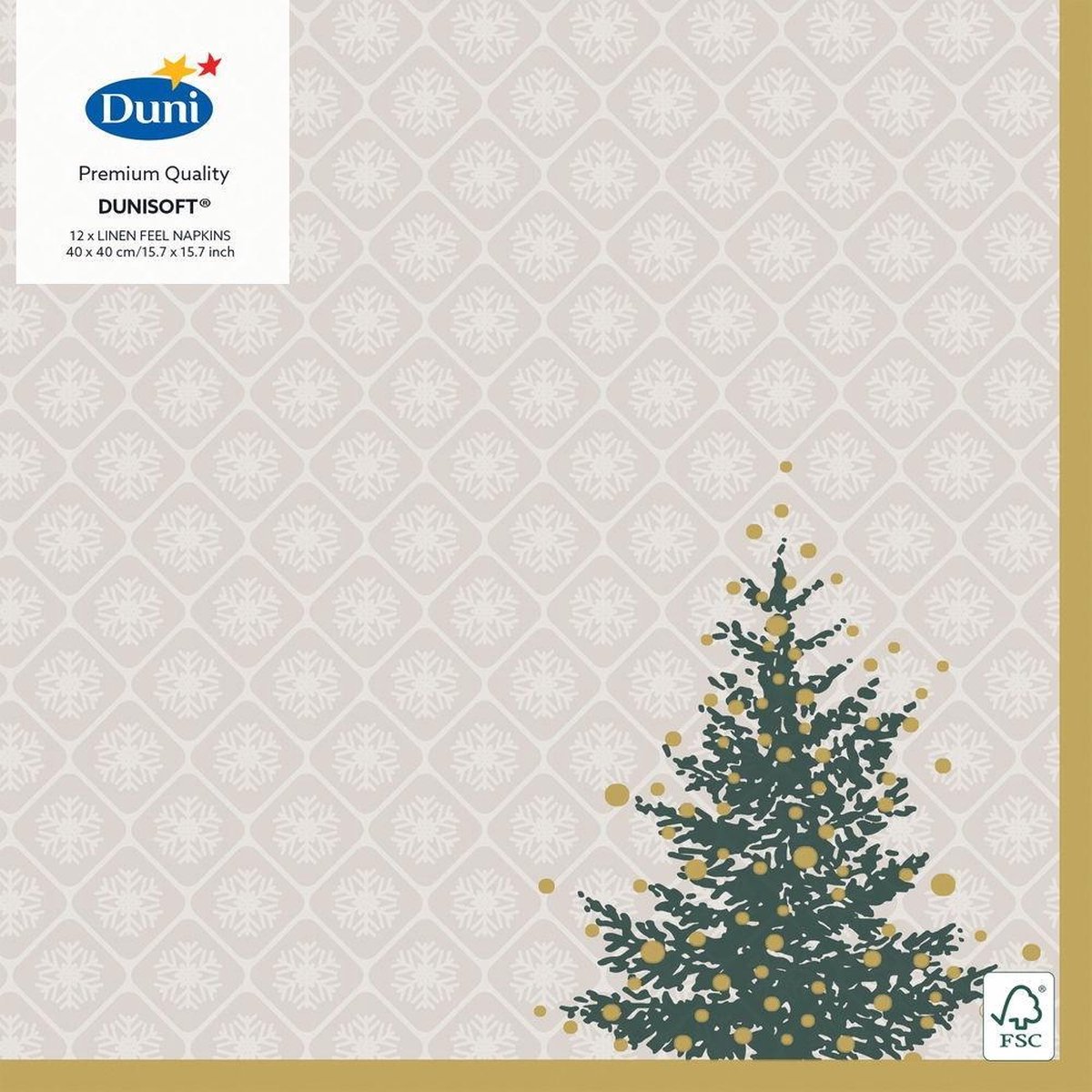 Duni Servetten Trees In Gold Air-laid 40 Cm Papier 12 Stuks