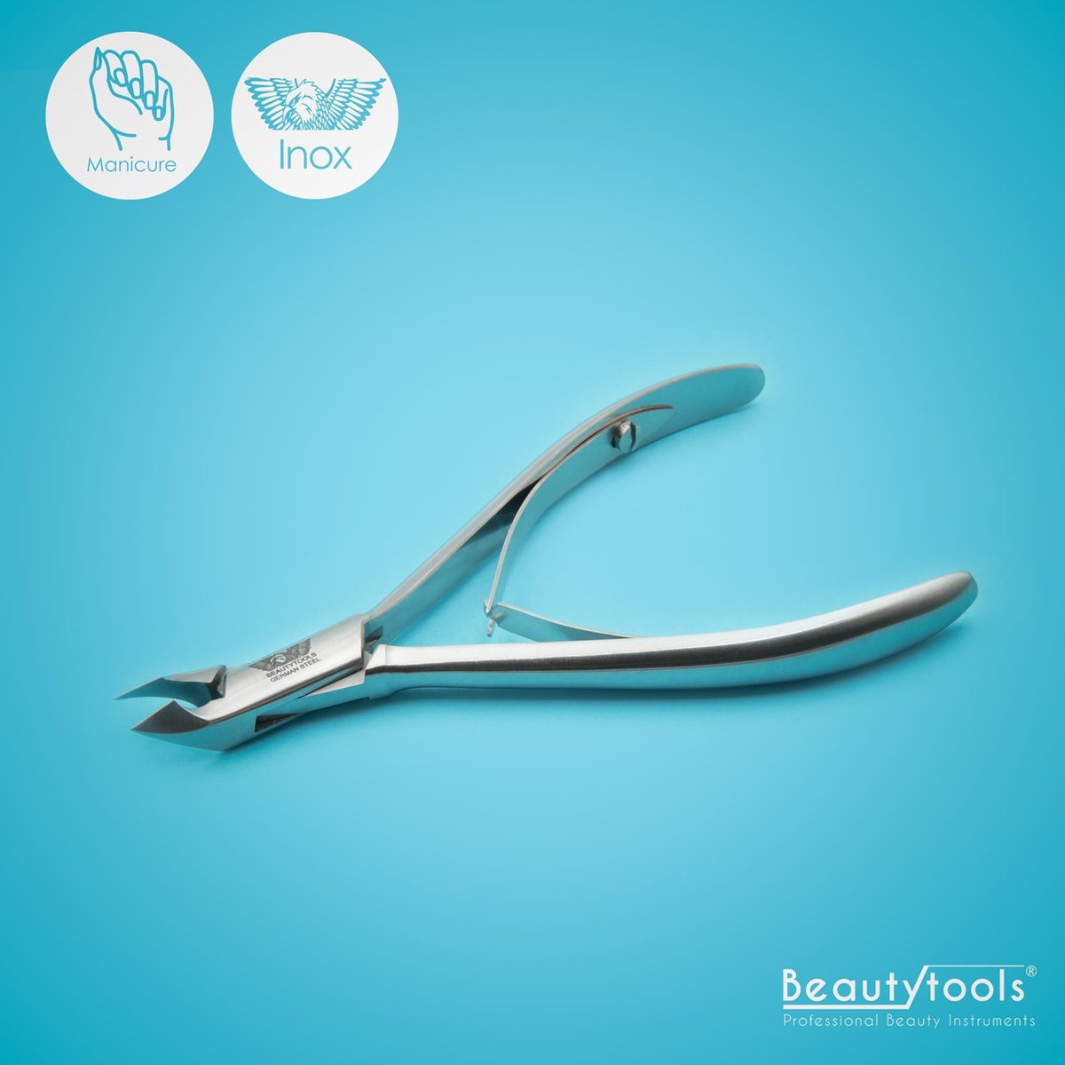 Beautytools Nagelriem Knipper/INOX Vellentang Voor Het Verwijderen Van Nagelriemen (Cuticle Cutter) - Nagelriem Knipper Met Extra Lange Handvat - 8 mm Bek (Round Box) (NN-2670)