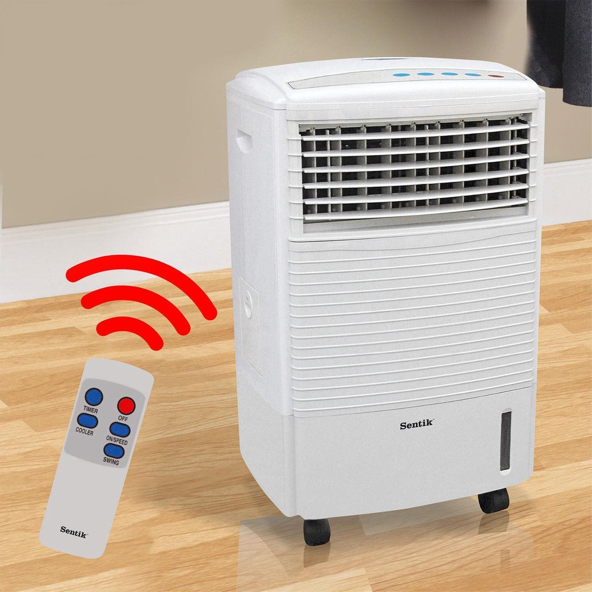 Sentik 10L luchtkoeler met afstandsbediening | koude luchtstroom swing fan 60W