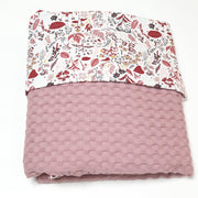 Wieg dekentje oud roze - met bloemen - baby - wiegdeken