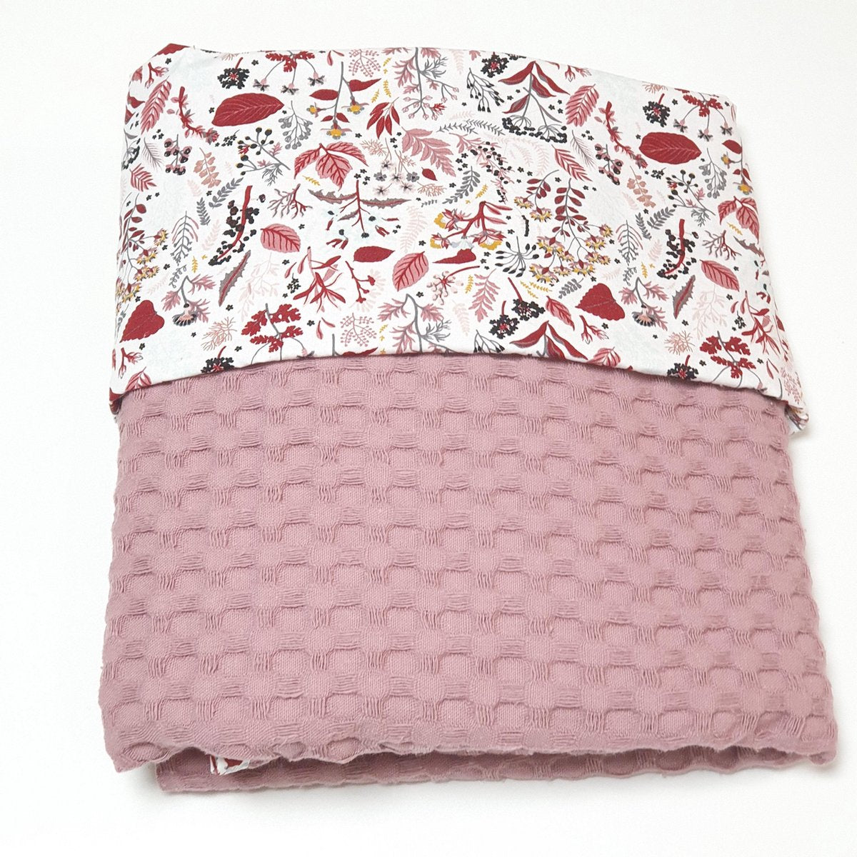 Wieg dekentje oud roze - met bloemen - baby - wiegdeken